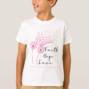 Camiseta Cinta Diente de León Fe Esperanza Amor Cáncer de M