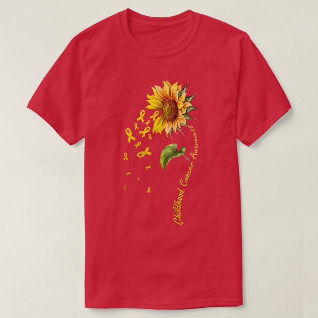 Camiseta Cinta dorada Sensibilización sobre el cáncer infan (Diseño del anverso)