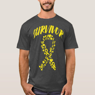 Camiseta Cinta dorada sobreviviente de cáncer infantil