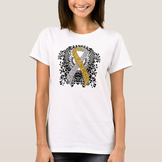 Camiseta Cinta dorada y plateada con cinta de alas (Anverso)