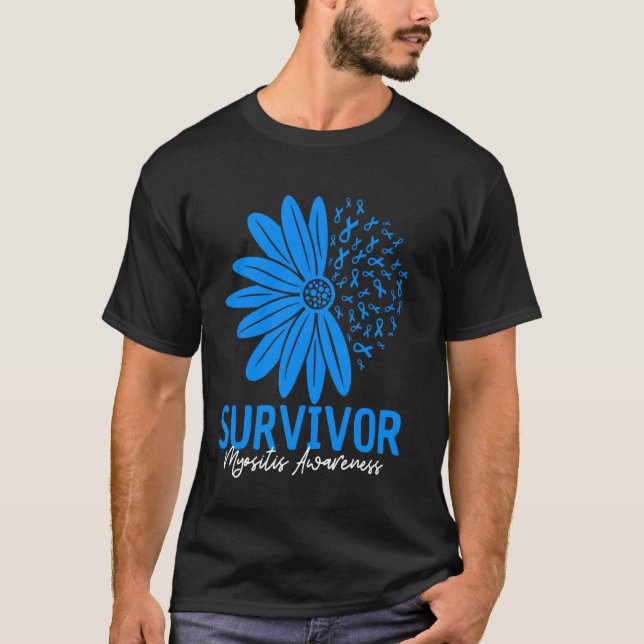 Camiseta Cinta Flor de Conciencia de Miositis Superviviente (Anverso)