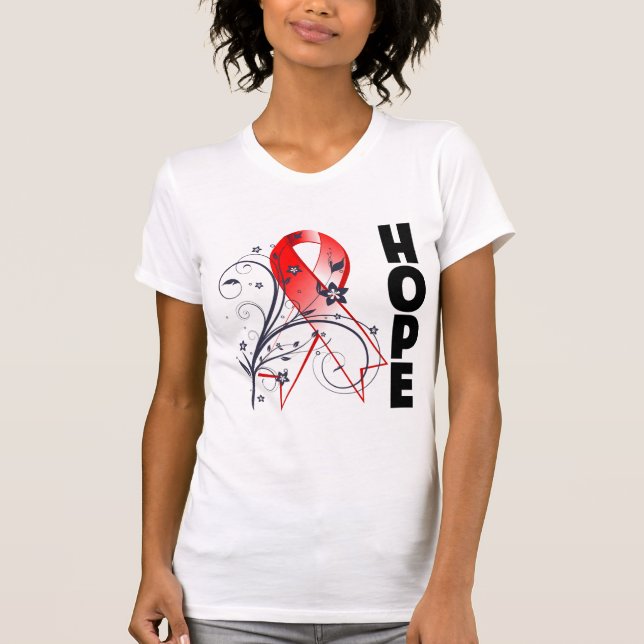 Camiseta Cinta floral de la esperanza de los síndromes de (Anverso)
