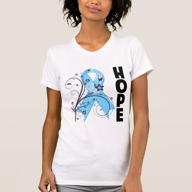 Camiseta Cinta floral de la esperanza de Lymphedema (Anverso)