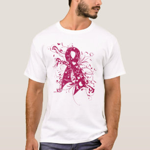 Camiseta Cinta floral de los remolinos del mieloma múltipl