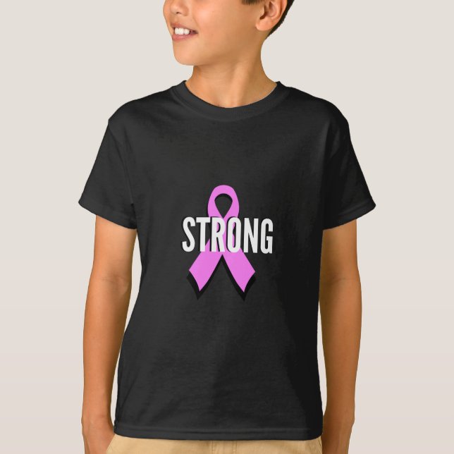 Camiseta Cinta fuerte del rosa del cáncer de pecho del (Anverso)