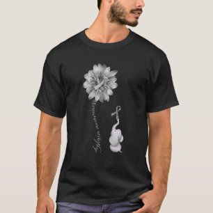 Camiseta Cinta gris de girasol elefante Dislexia Conciencia
