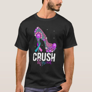 Camiseta Cinta H de color rosa brillante teal y morado Crus