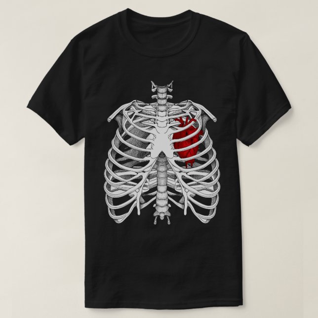 Camiseta Cinta intrincada y Ilustracion cardíaco (Diseño del anverso)