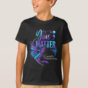 Camiseta Cinta Mariposa Conciencia Del Suicidio Mujeres Hom