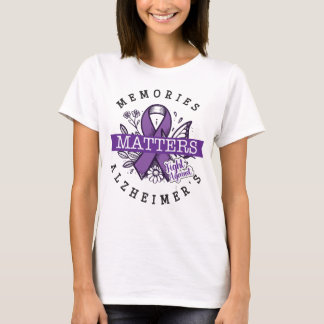 Camiseta Cinta Morada de Apoyo a Alzheimer las Memorias Imp