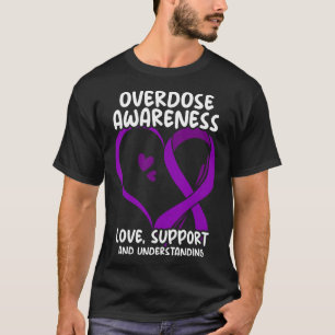Camiseta Cinta Morada de Conciencia de Sobredosis Adicción