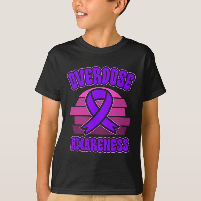 Camiseta Cinta Morada de Conciencia de Sobredosis Adicción  (Anverso)