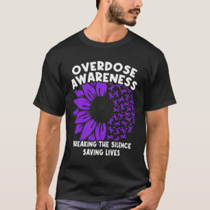 Camiseta Cinta Morada de Conciencia de Sobredosis Adicción