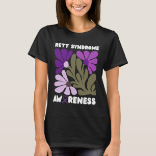 Camiseta Cinta Morada de Conciencia del Síndrome de Rett Fl
