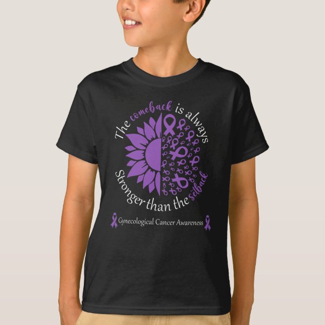Camiseta Cinta morada para la conciencia ginecológica del c (Anverso)