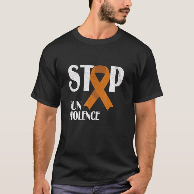 Camiseta Cinta Naranja De La Violencia Contra Las Armas Par (Anverso)