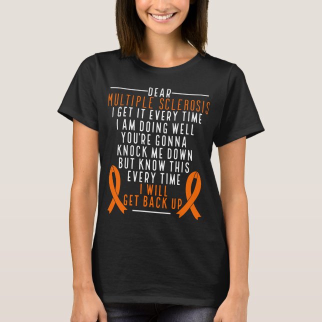 Camiseta Cinta Naranja de respuesta a la esclerosis múltipl (Anverso)