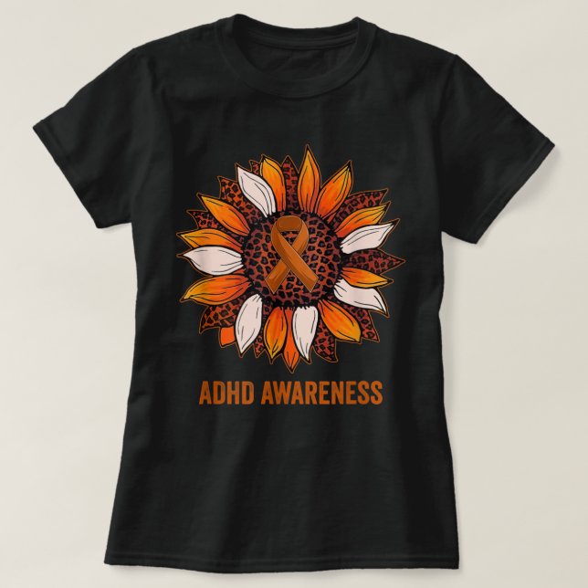 Camiseta Cinta Naranja del Mes de Conciencia sobre el TDAH (Diseño del anverso)