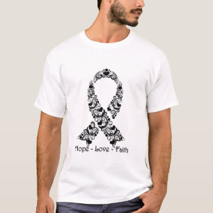 Camiseta Cinta negra de la conciencia de la esperanza