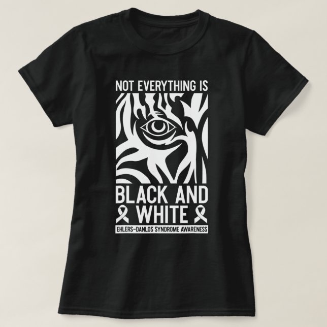 Camiseta Cinta Negra Y Blanca Ehlers Danlos Zebra Rheumat (Diseño del anverso)