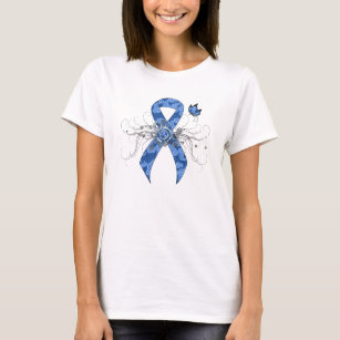 Camiseta Cinta paisley azul con mariposa