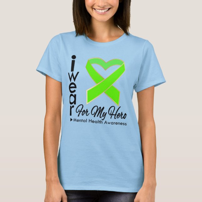 Camiseta Cinta Para Mi Héroe - Conciencia De La Salud Menta (Anverso)