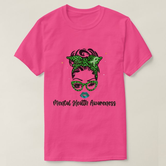 Camiseta Cinta Pelo Desordenado Mes de Concientización sobr (Diseño del anverso)