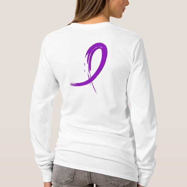Camiseta Cinta púrpura A4 de la enfermedad de Crohn (Reverso)