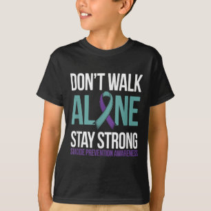 Camiseta Cinta púrpura azul turquesa de Prevención del Suic
