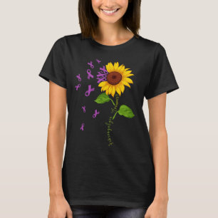 Camiseta Cinta púrpura de girasol Fibromialgia Mon