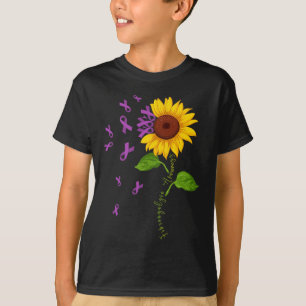 Camiseta Cinta púrpura de girasol Fibromialgia Mon