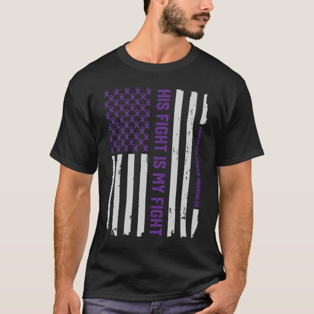 Camiseta Cinta púrpura de la conciencia del cáncer (Anverso)