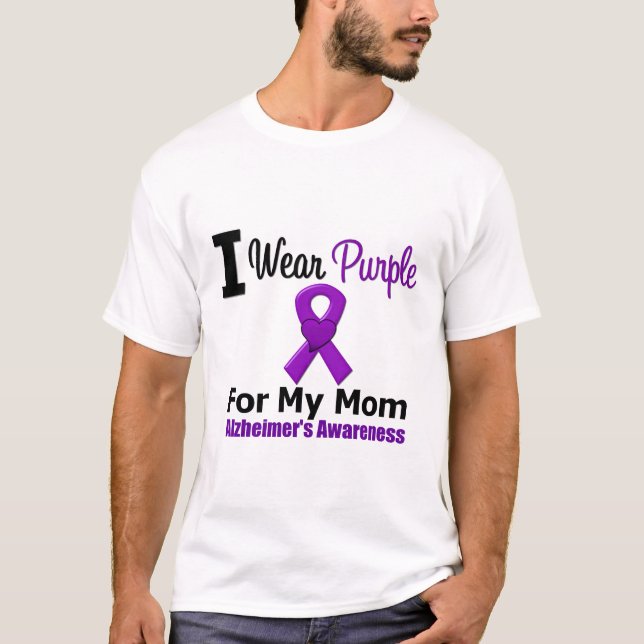 Camiseta Cinta púrpura de la enfermedad de Alzheimer para (Anverso)