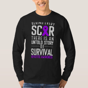 Camiseta Cinta Púrpura Detrás De La Hepatitisawar Autoinmun