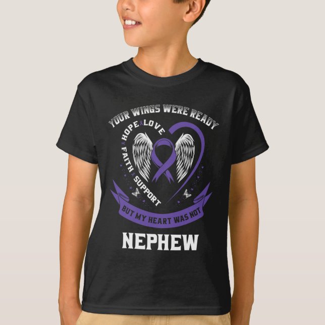 Camiseta Cinta púrpura Sensibilización Pancreática sobre el (Anverso)