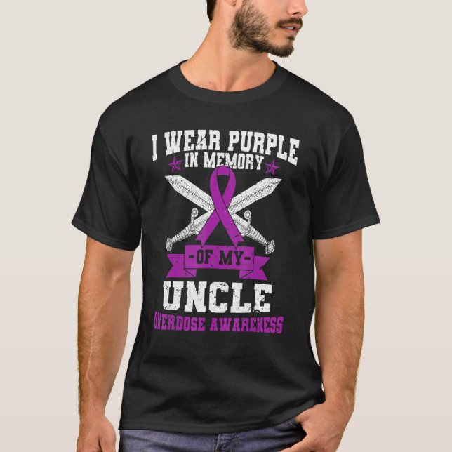 Camiseta Cinta Púrpura Sobredosificación Mes de Conciencia  (Anverso)