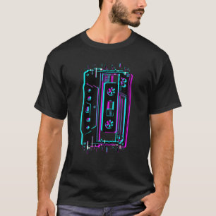 Camiseta Cinta Retro Glitch Cassette A 80S 90S Costume Musi