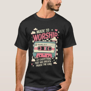 Camiseta Cinta Retro Hecha para Adorar Salmos 1506 Christi