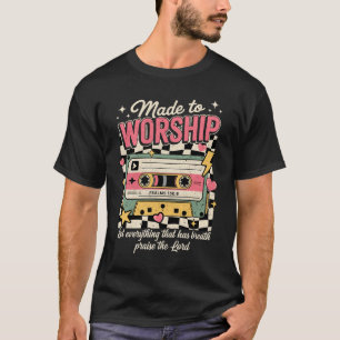 Camiseta Cinta Retro Hecha Para Adorar Salmos 150:6 Cristo