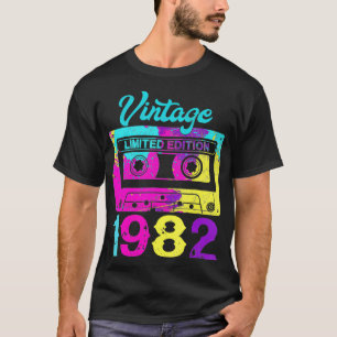 Camiseta Cinta Retro Vintage 1982 40th Birthday Cassette