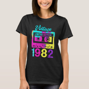 Camiseta Cinta Retro Vintage 1982 40th Birthday Cassette