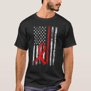 Camiseta Cinta Roja Conciencia Distressed Nosotros Bandera 