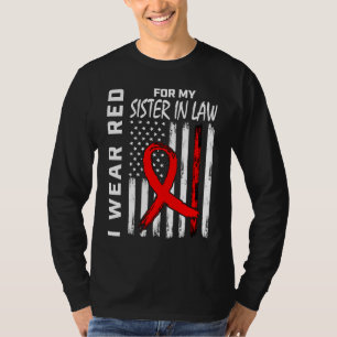 Camiseta Cinta Roja Cuñada Conciencia de la Enfermedad del 