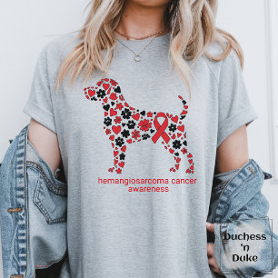 Camiseta Cinta Roja de Concientización sobre Hemangiosarcom