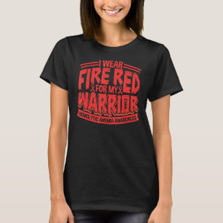 Camiseta Cinta Roja De Fuego Lucha Por La Anemia Hemolítica