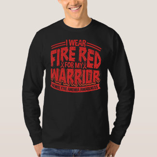Camiseta Cinta Roja De Fuego Lucha Por La Anemia Hemolítica