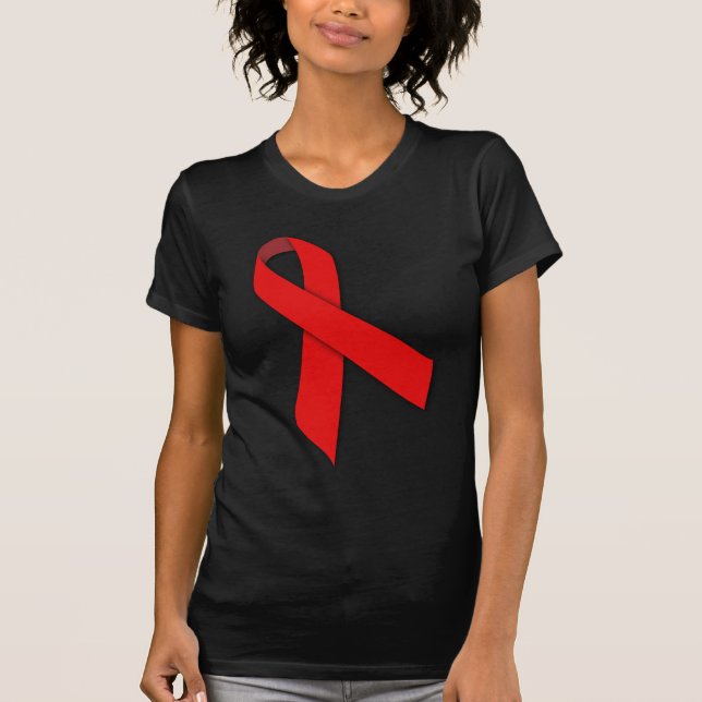 Camiseta Cinta roja de la solidaridad de la gente que vive (Anverso)