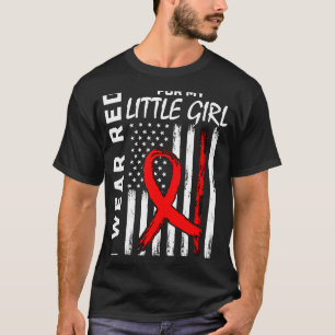 Camiseta Cinta roja Niña Hija Enfermedad cardíaca en guerra