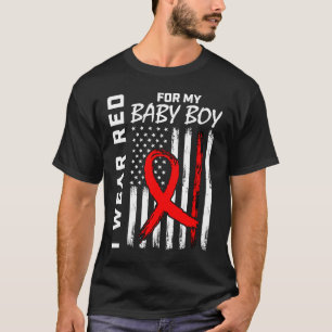 Camiseta Cinta roja niño bebé niño niño padecimiento de enf