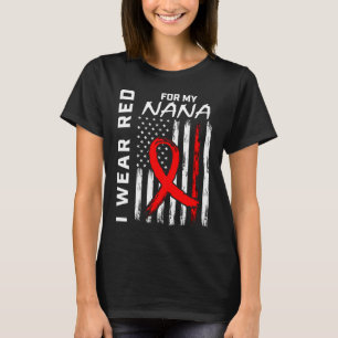 Camiseta Cinta roja para la enfermedad cardíaca de Nana Con